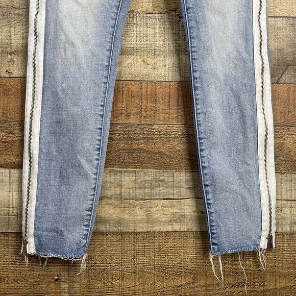 BlankNYC The Great Jones Mid Rise Zipper Trim Skinny Jeans Slumlord Blue Size 27 - Picture 3 of 12